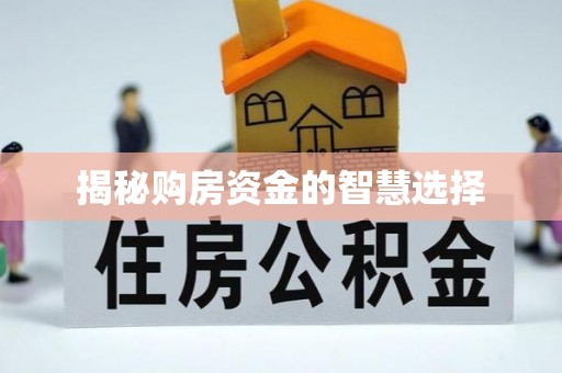 合水揭秘购房资金的智慧选择