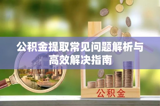 合水公积金提取常见问题解析与高效解决指南