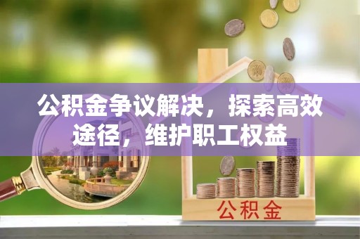合水公积金争议解决，探索高效途径，维护职工权益